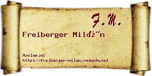 Freiberger Milán névjegykártya